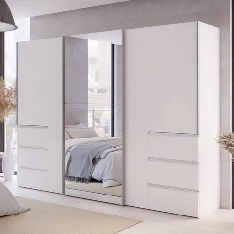 BOXED TANIMA 3 DOOR MANUFACTURED WOOD WARDROBE (5 BOXES)