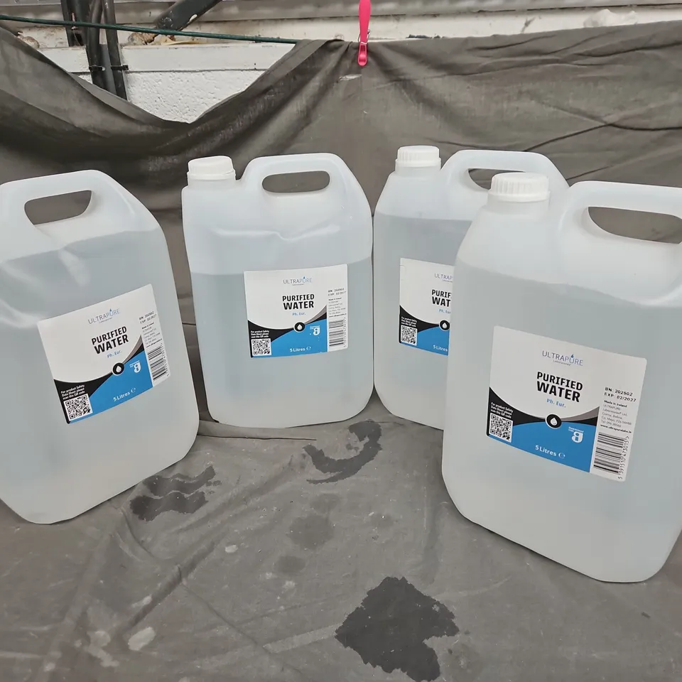 4X ULTRAPURE PURIFIED WATER 5LITRE - COLLECTION ONLY