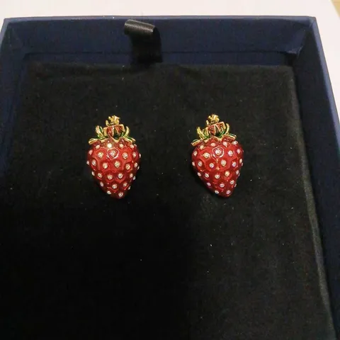 BUTLER & WILSON STRAWBERRY STUD EARRINGS 