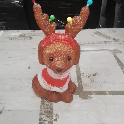 3 BOXED CHRISTMAS ACYLIC LED DOG STATUES