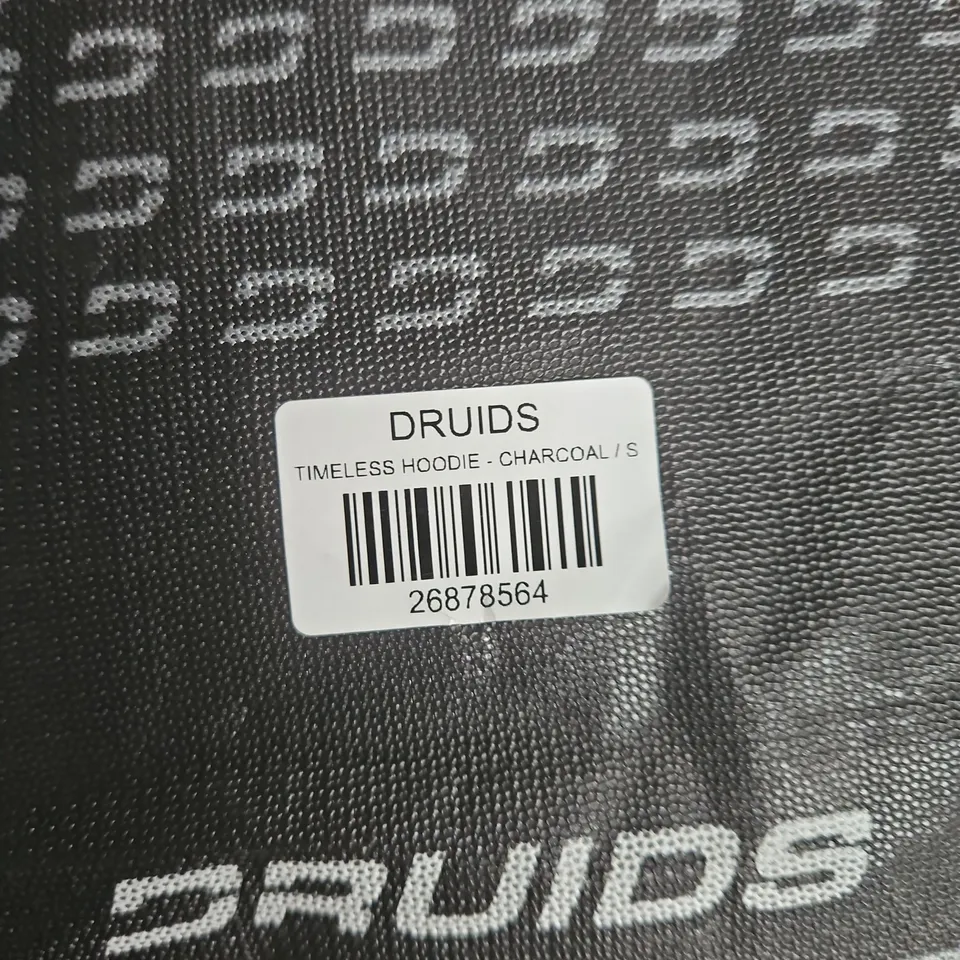 BAGGED DRUIDS TIMELESS HOODIE – CHARCOAL – SIZE S