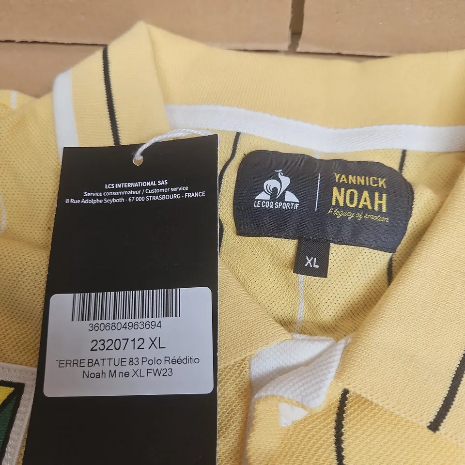 LE COQ SPORTIF YANNICK NOAH POLO SHIRT – YELLOW, XL