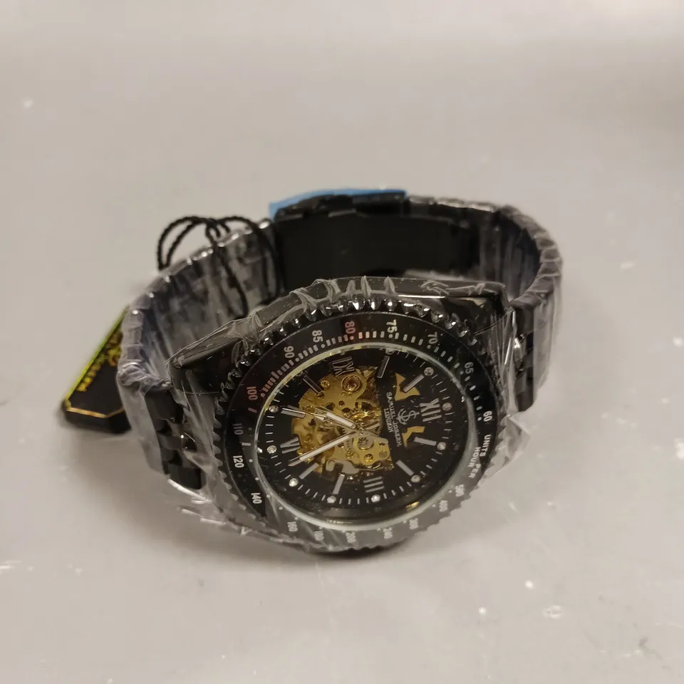 SAMUEL JOSEPH SKELETON MECHANISM BLACK DIAL WATCH