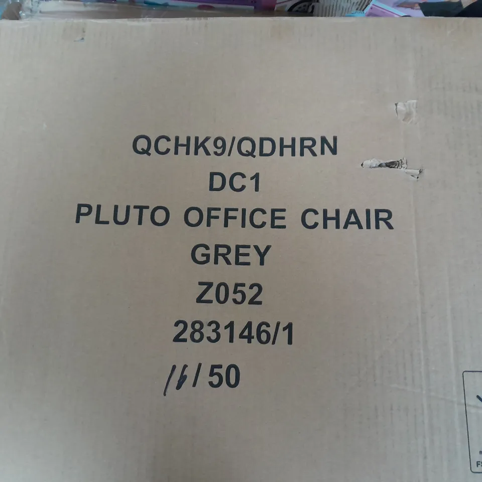 BOXED PLUTO OFFICE CHAIR IN GREY RRP £104.99