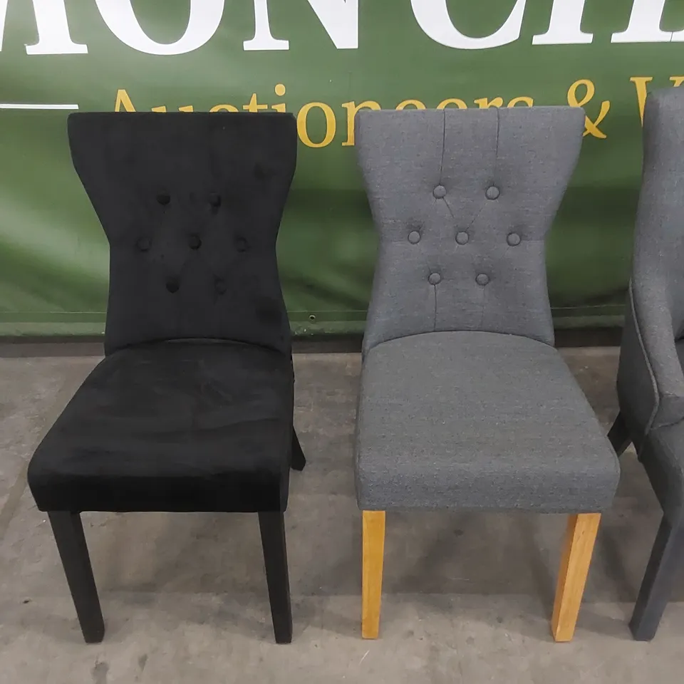 4 X ASSORTED DESIGNER DINING CHAIRS // STYLES AND MATERIALS VARY
