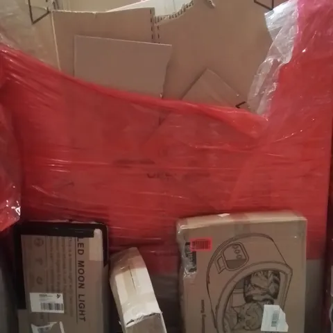 PALLET OF ASSORTED HOUSEHOLD GOODS AND PRODUCTS TO INCLUDE;LED MOON LIGHT,TOILET ASSISTED RAIL,PET AIR CONDITIONING ROOM