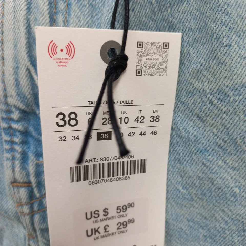 ZARA LIGHT WASH DENIM JEANS, UK 10 (EU 38) – WOMEN'S JEANS