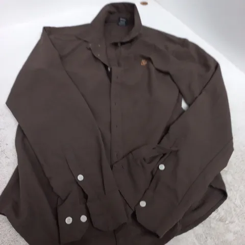 BROWN MEN’S LONG-SLEEVE SHIRT – SIZE M