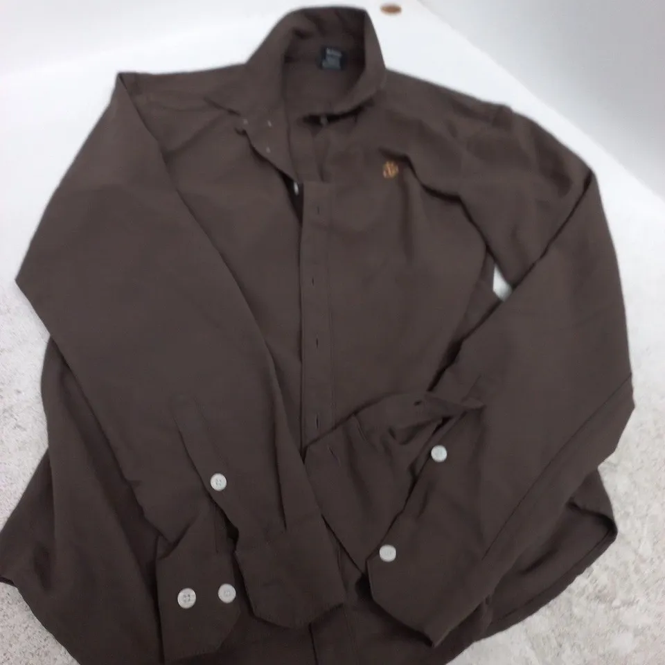 BROWN MEN’S LONG-SLEEVE SHIRT – SIZE M