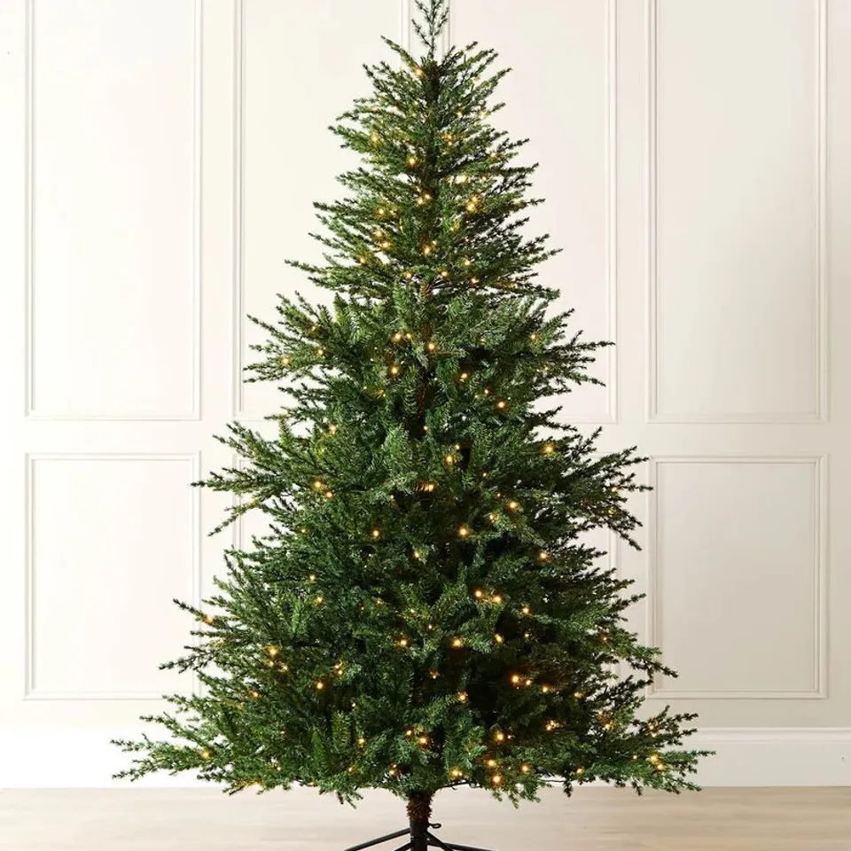 BOXED 7FT PRE - LIT ARTIFICIAL NORDIC FIR CHRISTMAS TREE WITH STAND