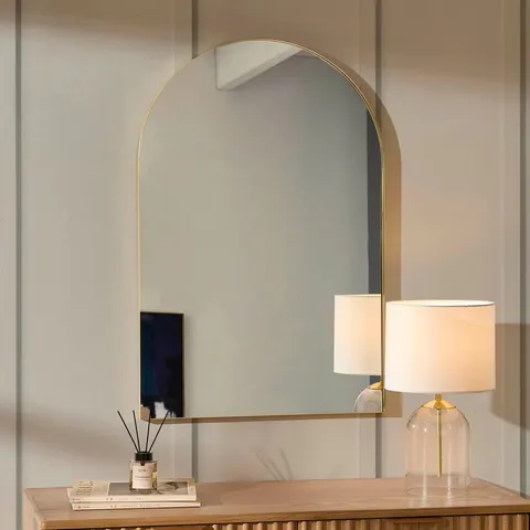 BOXED DUSK ARCHED WALL MIRROR - GOLD (1 BOX)