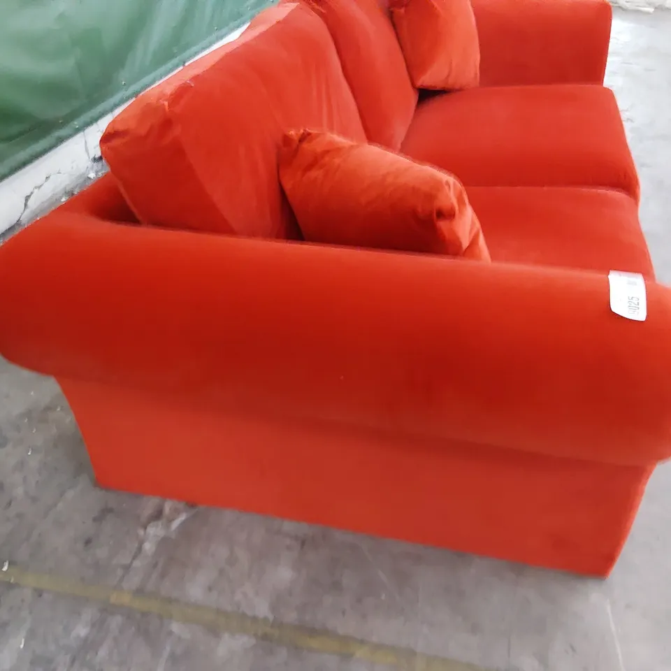 DESIGNER EMMA THREE SEATER SOFA EMMA PLAIN FIRE PLUSH FABRIC 