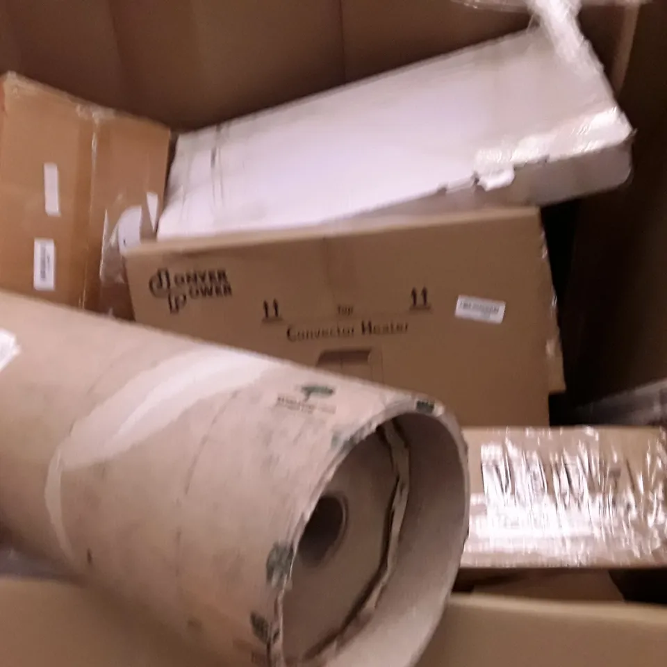 PALLET OF ASSORTED HOUSEHOLD ITEMS TO INCLUDE POP UP DOG CRATE, BABY WALKER AND CAMPING TENT