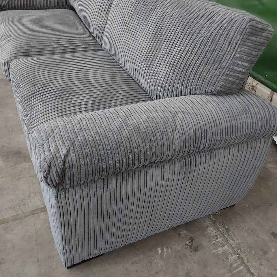 DESIGNER THREE SEATER SOFA GREY JUMBO CHORD