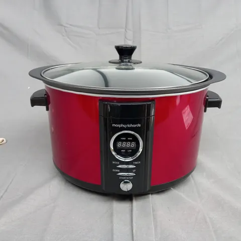 MORPHY RICHARDS 6.5L DIGITAL SLOW COOKER IN RED
