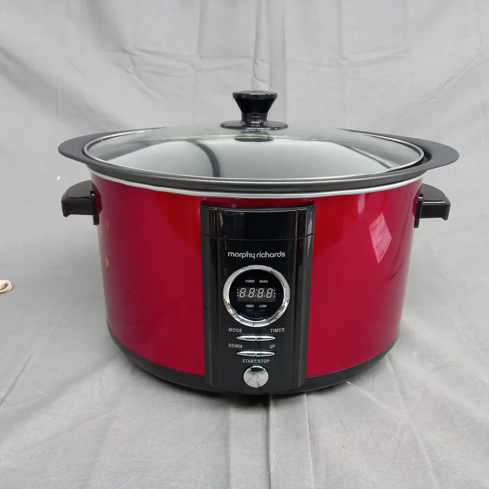 MORPHY RICHARDS 6.5L DIGITAL SLOW COOKER IN RED