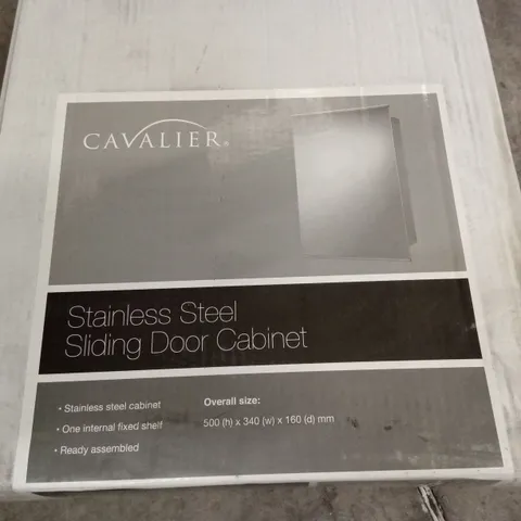 BOXED CAVALIER STAINLESS STEEL SLIDING DOOR CABINET