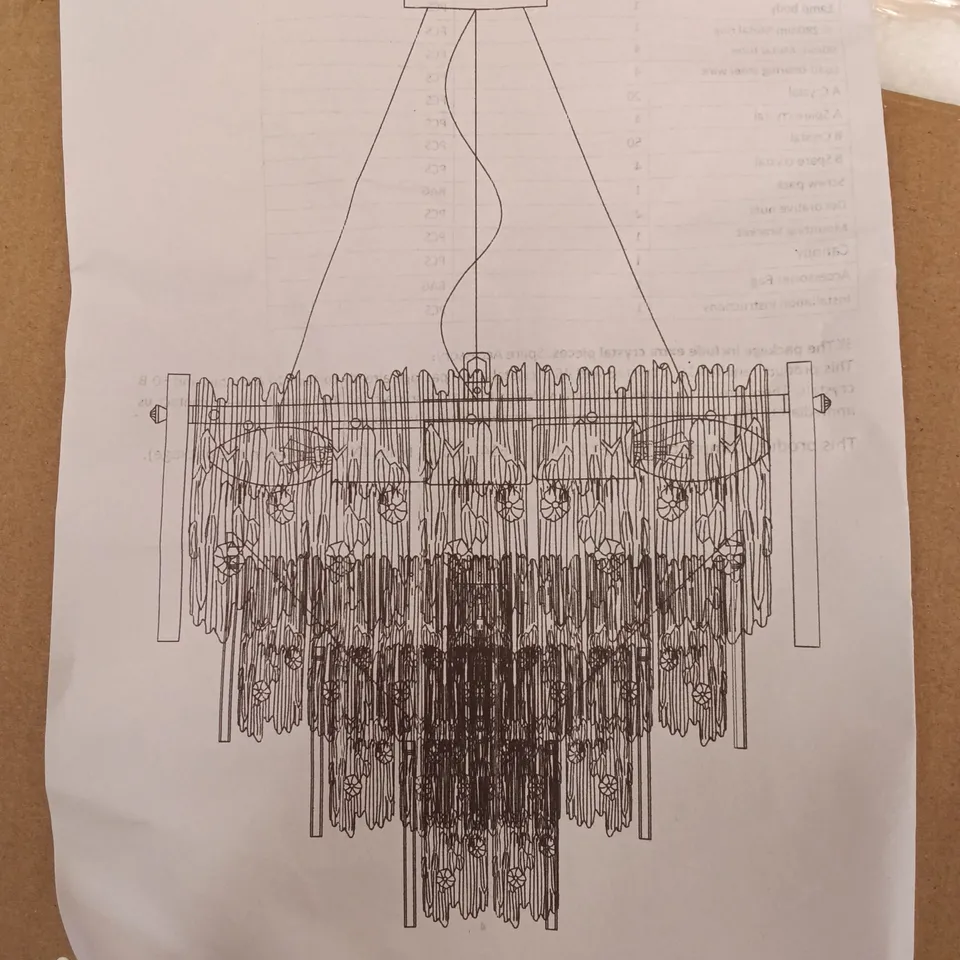 BOXED CHANDELIER - GOLD (1 BOX)