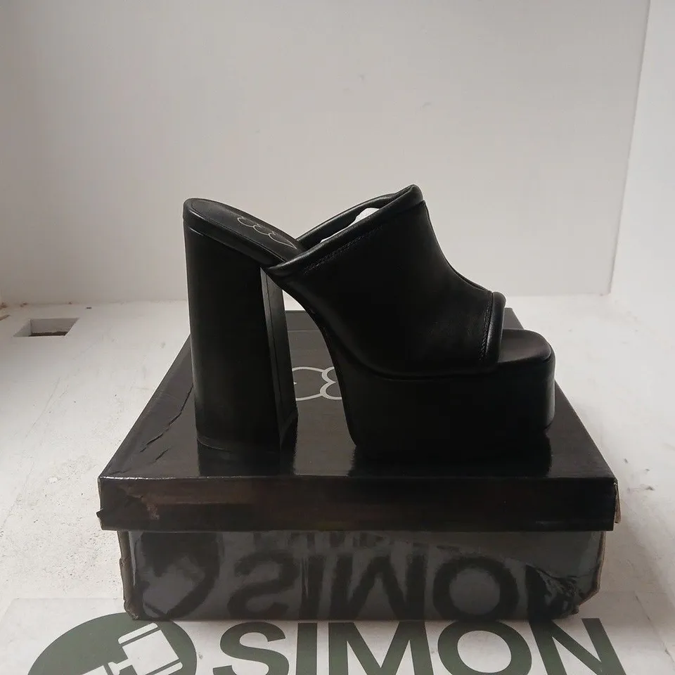 BLACK PLATFORM MULE SANDALS – WOMEN'S FOOTWEAR UK 6