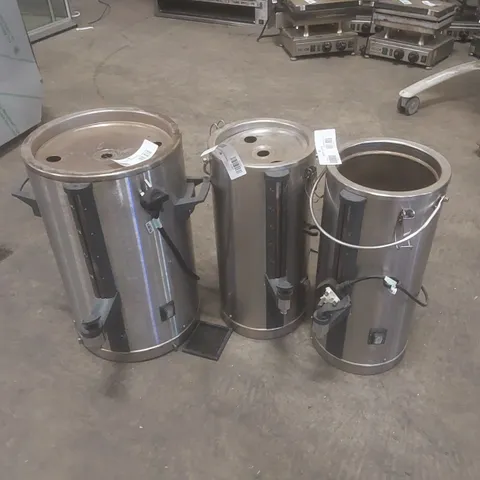 3 X COMMERCIAL CATERING STAINLESS STEEL HOT WATER/BEVERAGE DISPENSERS