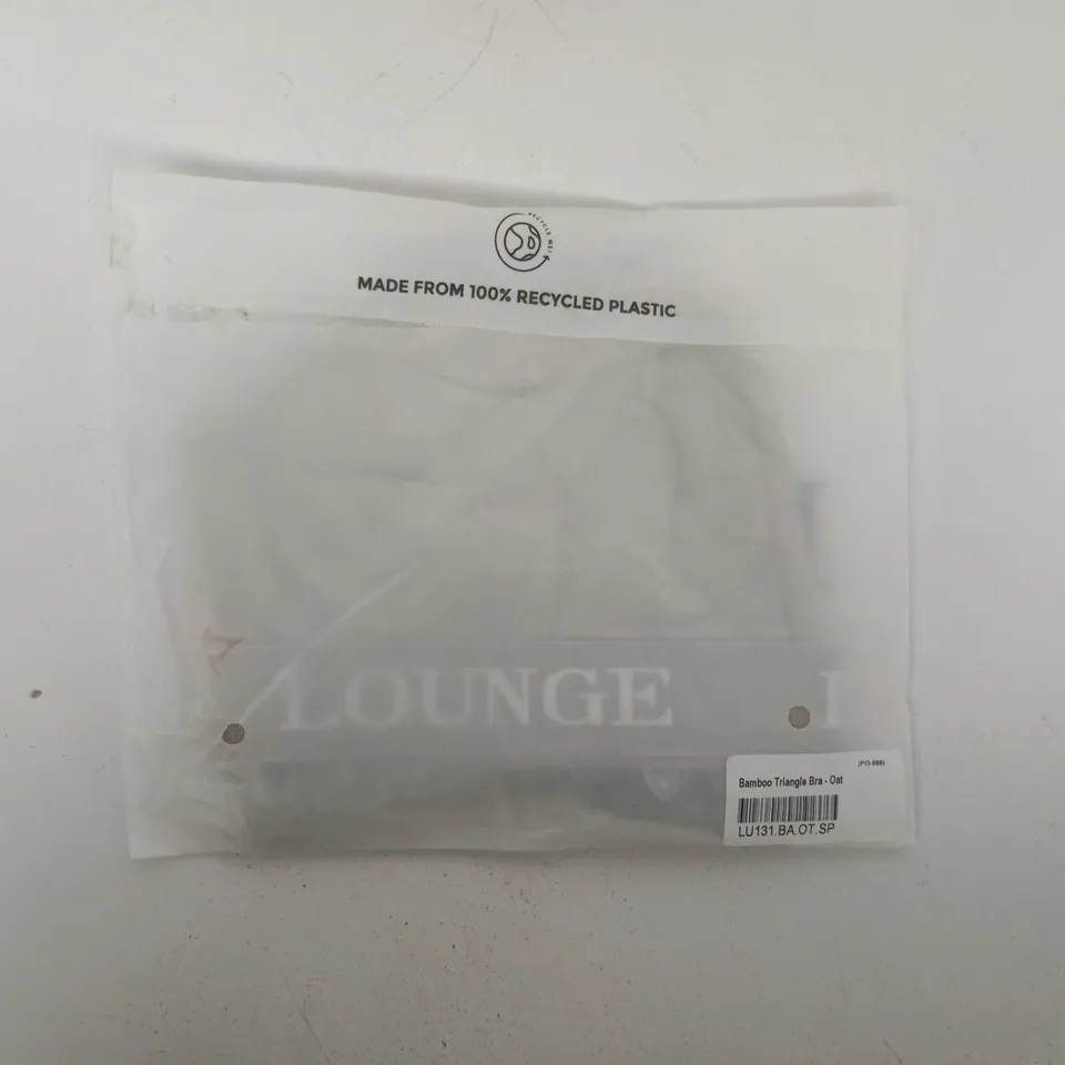 BAGGED LOUNGE BAMBOO TRIANGLE BRA IN OAT SIZE SMALL PETITE