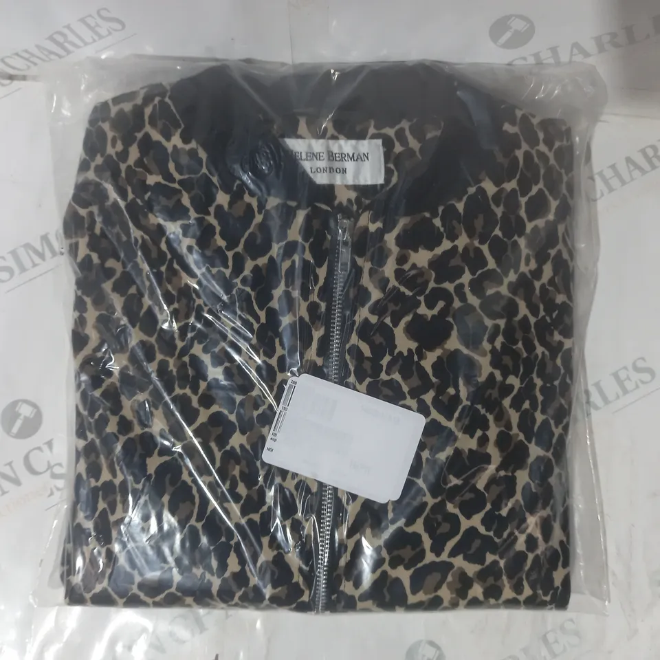 BOXED HELEN BERMAN LONDON JACKET IN LEOPARD PRINT SIZE 14