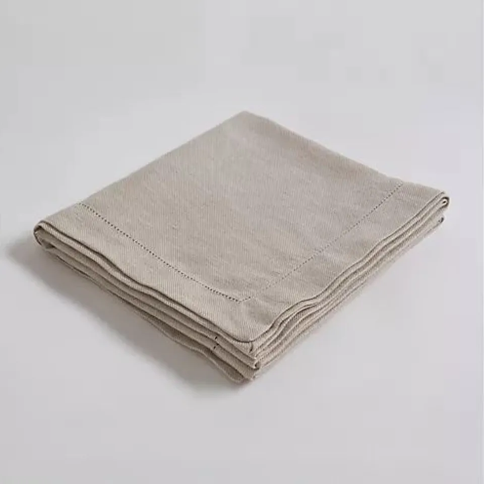 SECRET LINEN STORE TWILL COTTON LINEN TABLE RUNNER IN NATURAL 45X200CM