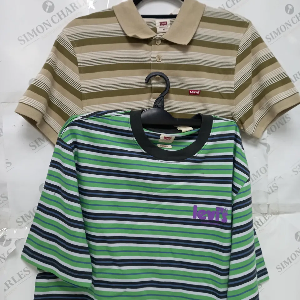 2 X BRIGHT COLOURED LEVI TOPS SIZE S & XS