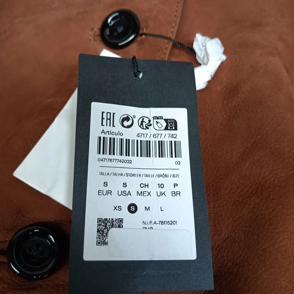 MASSIMO DUTTI BROWN SUEDE BLAZER – SIZE S