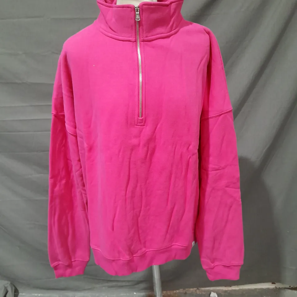 TOG24 CALDENE WOMENS ZIP JUMPER PINK SIZE 14