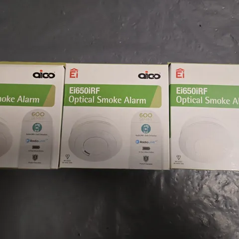 LOT OF 3 AICO EI650IRF OPTICAL SMOKE ALARM