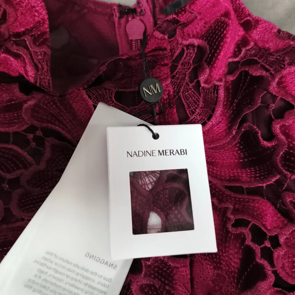 NADINE MERABI MAGENTA LACE DRESS – WOMEN'S SIZE 8