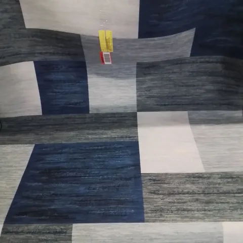 A BOARDER RUGSTONE RUG IN TWO TONE BLUE SQUARE PATTERN DESIGN SIZE 120CMX170CM