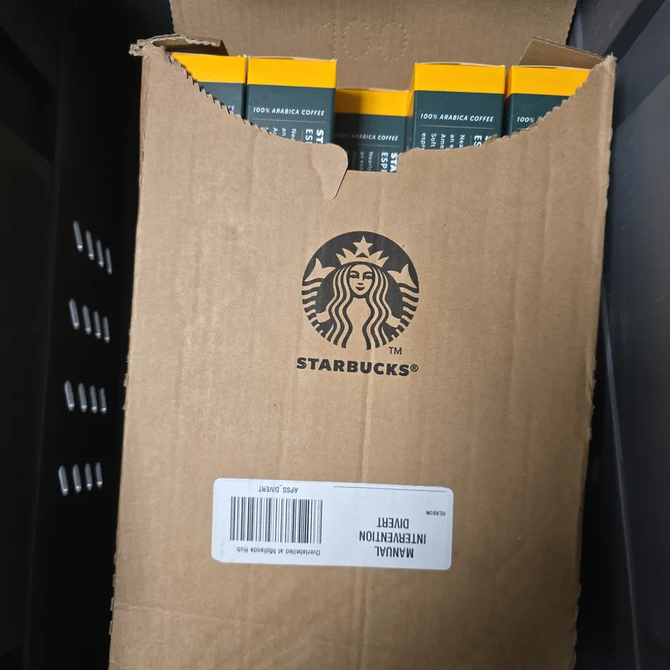APPROXIMATELY 15 ASSORTED FOOD/DRINK PRODUCTS TO INCLUDE TOBLERONE, STARBUCKS PODS, SIMPLY COOK SEASONING ETC 