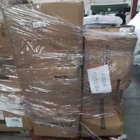 PALLET CONTAINING SEVERAL RAIN DAMAGED OFFICE/SIDE/DINING CHAIRS AND OTHER HOUSEHOLD FURNITURE ETC.