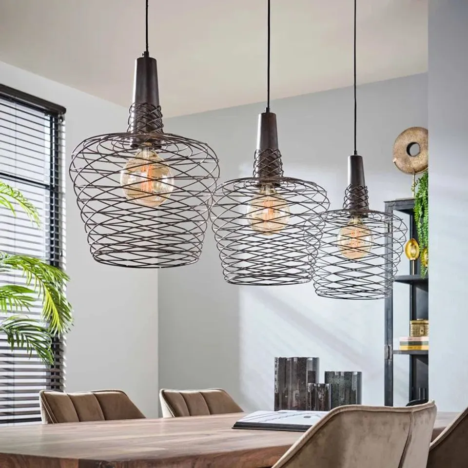 BOXED BABAK 3-LIGHT KITCHEN ISLAND GEOMETRIC PENDANT (1 BOX)