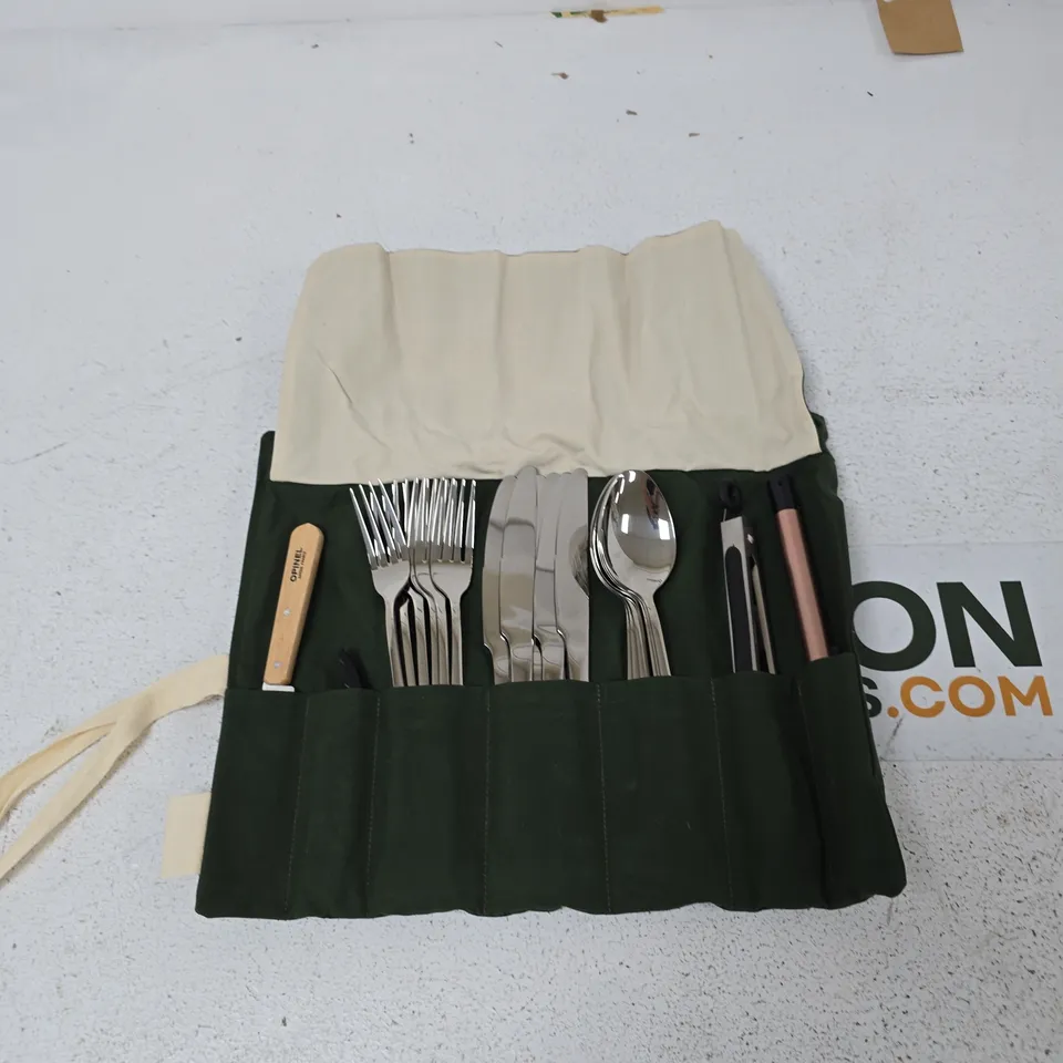 FIELDTRIP MESS KIT - WAXED COTTON CUTLERY & UTENSIL TOOL ROLL