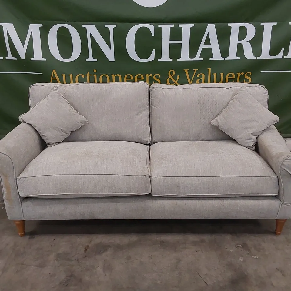 DESIGNER 3 SEATER FABRIC UPHOLSTERED SOFA