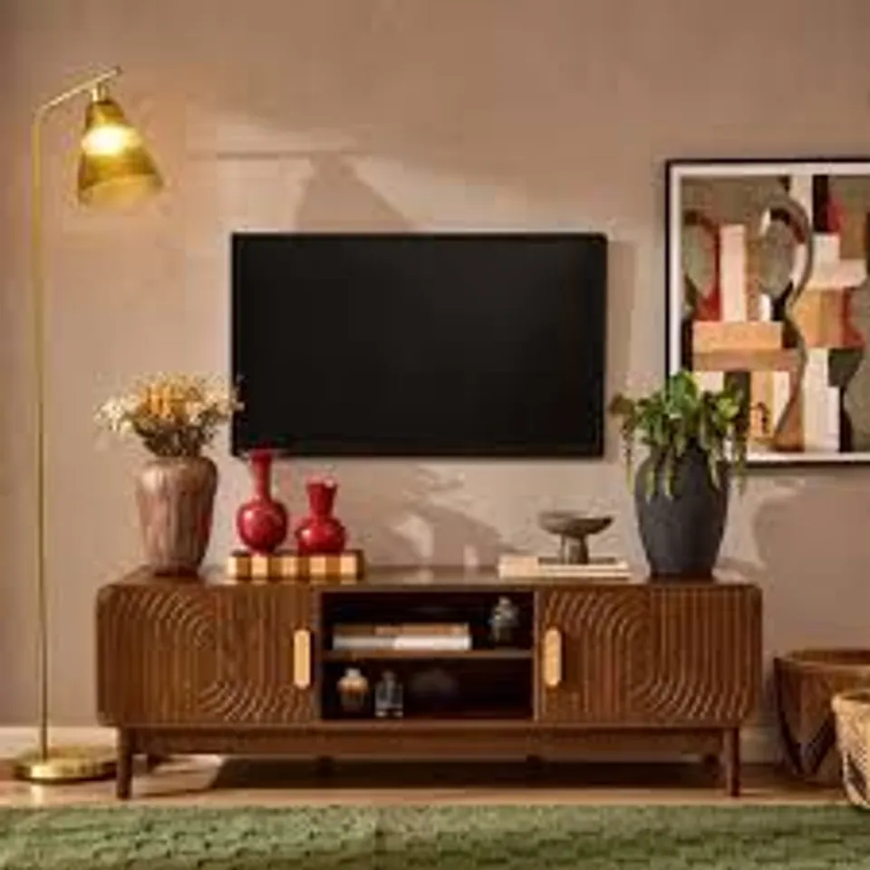 BOXED ISLA TV UNIT FOR TVS UP TO 60" - WALNUT (1 BOX)