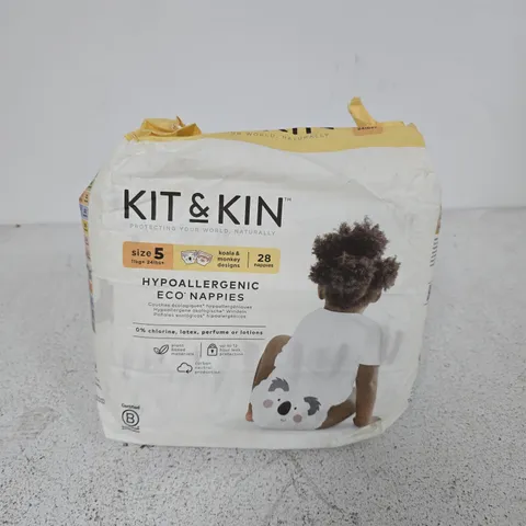 KIT & KIN HYPOALLERGENIC ECO NAPPIES β SIZE 5, 28 NAPPIES