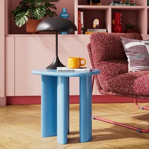 BOXED ELEMENTS ELLIS GLOSS SIDE TABLE - BLUE (1 BOX)