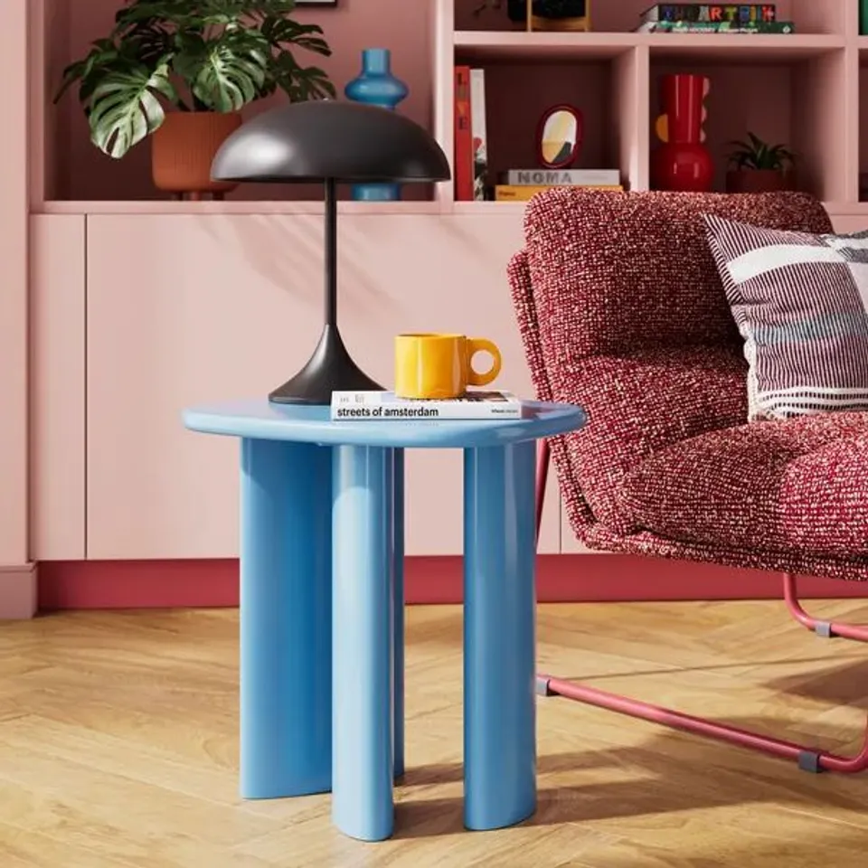 BOXED ELEMENTS ELLIS GLOSS SIDE TABLE - BLUE (1 BOX)