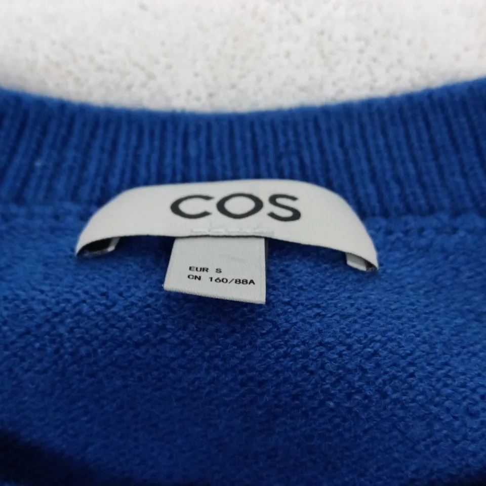 COS CARDIGAN – BLUE KNITTED CARDIGAN, EU SIZE S