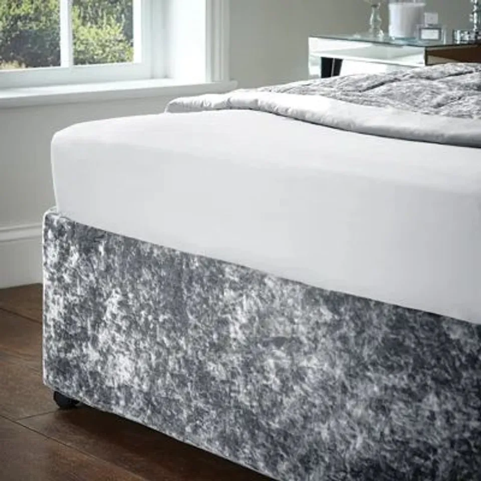 BOXED CRUSHED VELVET ELASTICATED DIVAN BASE WRAP