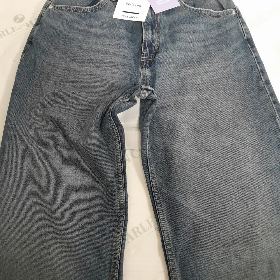 PULL & BEAR WIDE LEG DENIM HIGH RISE JEANS - EUR 38