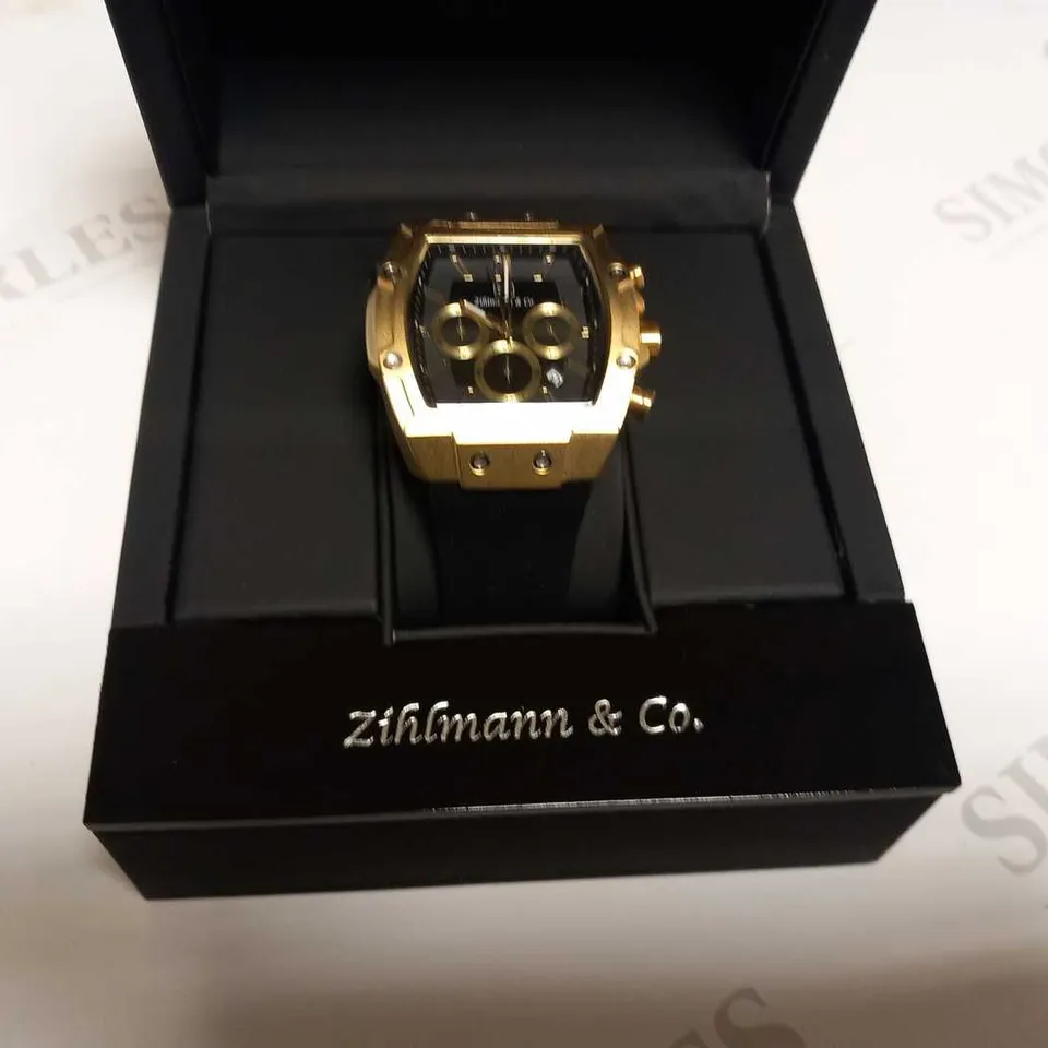 MENS ZIHLMANN & CO Z911 WATCH – CHRONOGRAPH MOVEMENT – BLUE DIAL – 3ATM – QUICK RELEASE RUBBER STRAP – 3ATM WATER RESISTANT 
