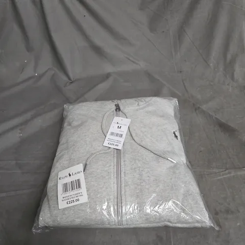POLO RALPH LAUREN GREY HOODIE MEDIUM BAGGED