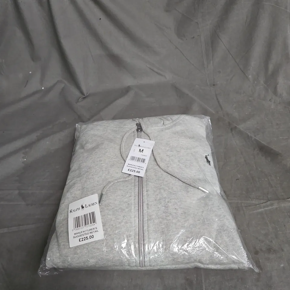 POLO RALPH LAUREN GREY HOODIE MEDIUM BAGGED