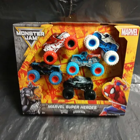 MARVEL MONSTER JAM SUPER HEROES SET OF 5 MONSTER TRUCKS – SPIDER-MAN (BOXED)