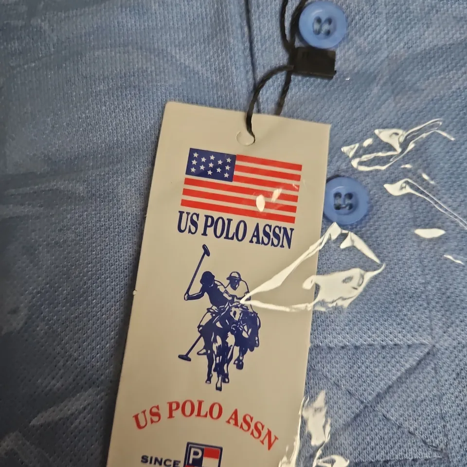 US POLO ASSN POLO SHIRT – LIGHT BLUE, MEN'S SIZE L